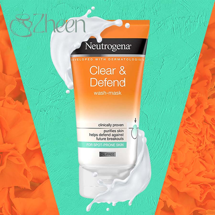ماسک و شوینده صورت نوتروژینا 150ml Claer & Defend